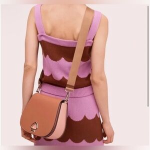 Kate Spade authentic Suzy Tawny Tan Large Saddle two straps nwt and dust bag